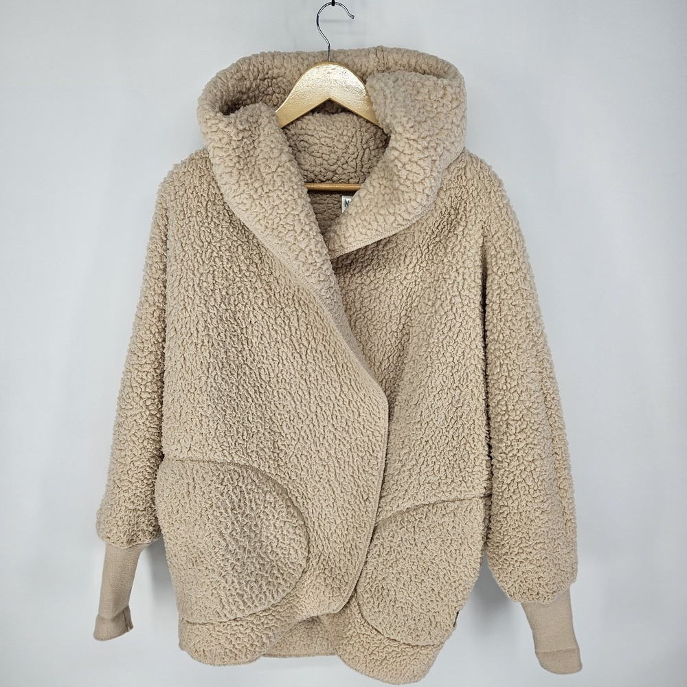 Nordic‎ Beach Wrap O/S Oversized Sherpa Fleece Cardigan Hooded Jacket One Size